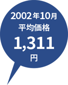 2002年10月平均価格1,311円