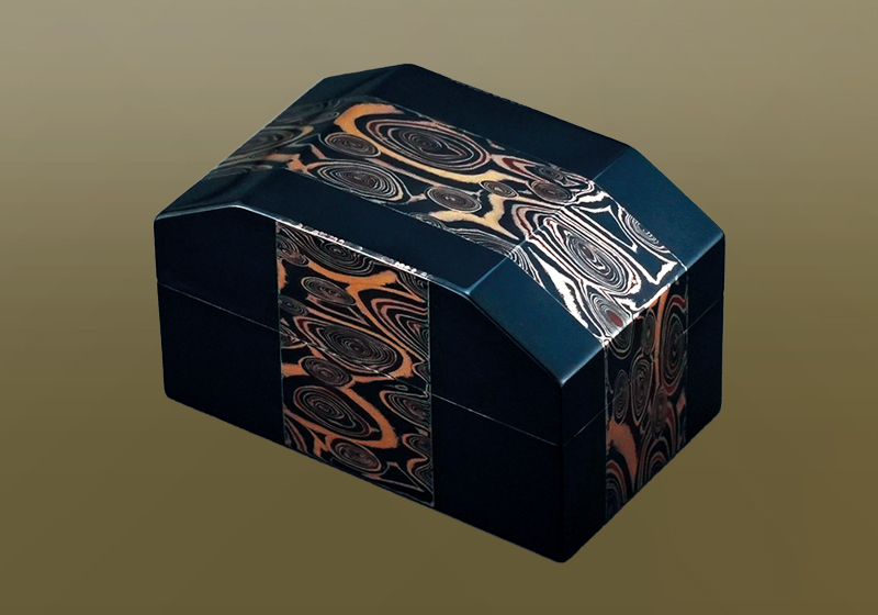 金銀銅杢目金　飾箱『光海』
